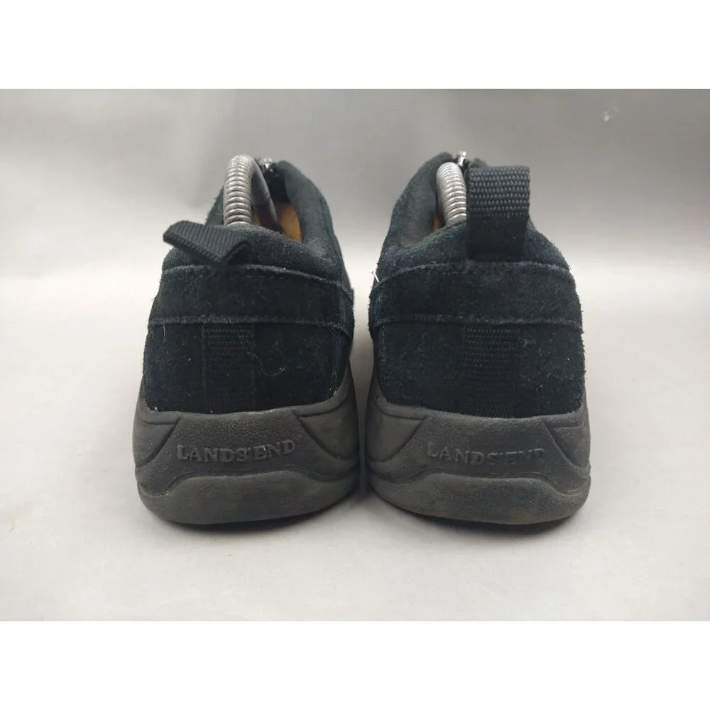 Lands’‎ End Women’s 10 Black Suede All Weather Zip Shoes Oxfords